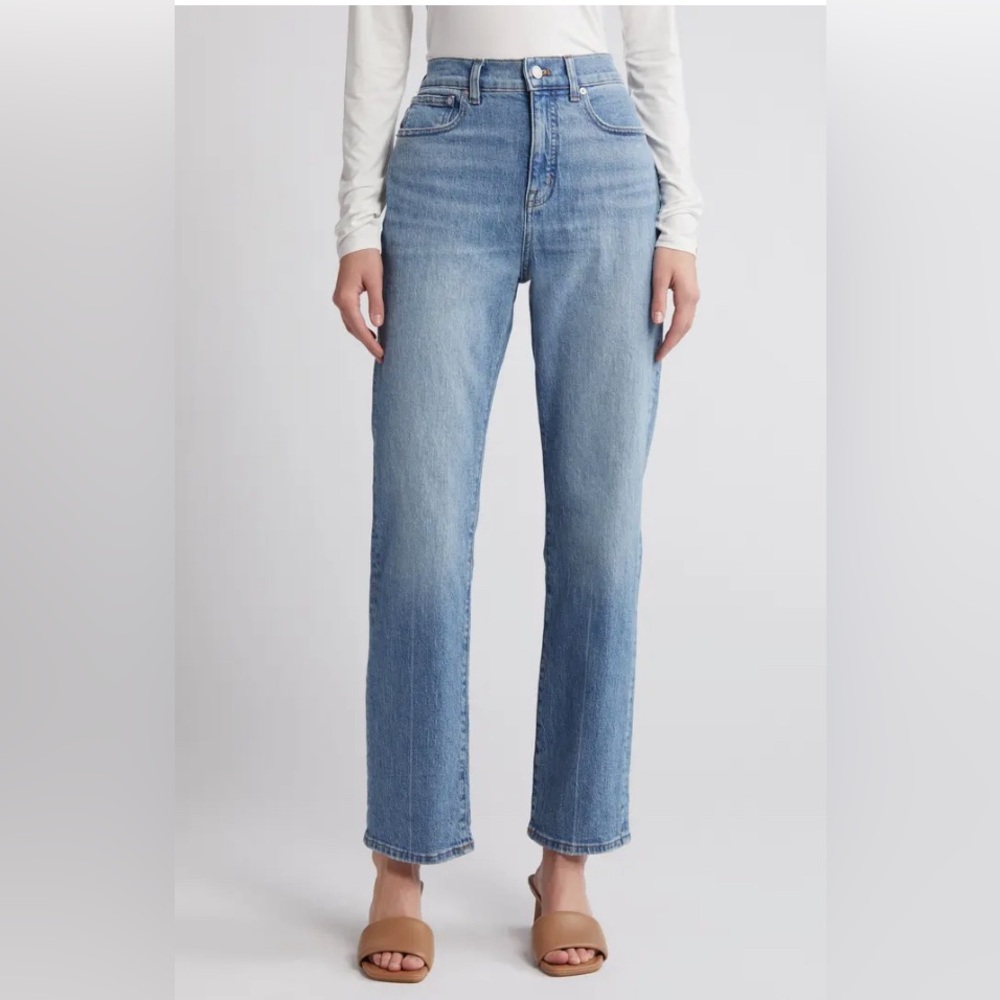 NWT Madewell The '90s Creased High Waist Straight Leg Jeans size 25 Petite